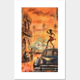 Cuban street dance painting Posters and Art